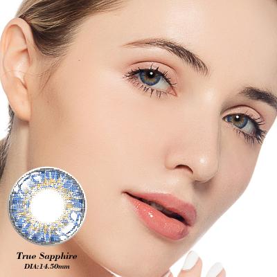 China Las lentes suaves de Sterling Greay True Sapphire Contacts de los azules claros de KSSEYE observan belleza en venta