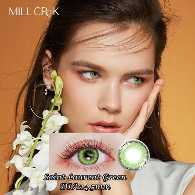 China Daily Colored Prescription 14.5 Mm Contact Lenses Saint Laurent Green Pink Purple Brown for sale