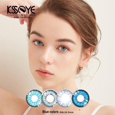 China Natural Blue Colored Contact Lenses Halloween Non Prescription 14.2mm for sale