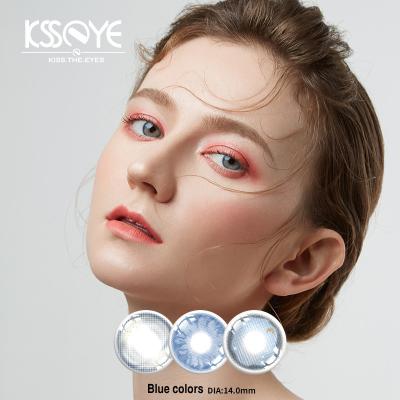 China Contatos coloridos reais azuis naturais das lentes de contato da faísca de KSSEYE 14.2mm à venda