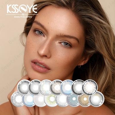 China Ojos coloreados naturales de encargo de Misty Grey Lens Contacts For Dark 14.2m m en venta