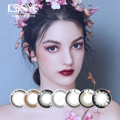 China KSSEYE Natural Dark Circle Eye Natural Black Contacts Lens 14.2mm for sale