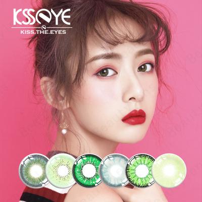 China Linse 14mm ODM 3 Tone Colored Himalaya Green Contact für dunkles Auge zu verkaufen