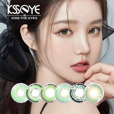 Cina Mare colorato riutilizzabile su ordinazione Olive Green Contact Lens Yearly 14mm in vendita