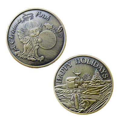 China Europe Christmas Wish New Year Happy Holiday Remembrance Opens Commemorative Christmas Coin for sale