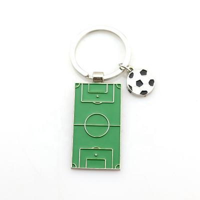 China New unisex soccer field key chain sports advertising pendant metal gift key chain soccer fan football promotion gifts for sale