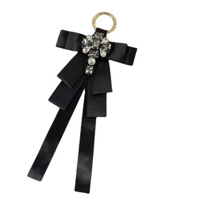 China New 2022 Promotion Buckle O Ring Ribbon Bow Crystal Bag Key Chain Advertising Charm Elastic Pendant Keychain For Women Clip Handbag Decor for sale