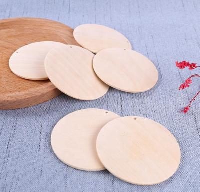 China Europe DIY White Round Love Heart Water Droplets Wooden Discs With Holes Natural Coffee Coins Circles Birthday Wooden Board Tag for sale