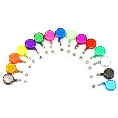 China Retractable Key Holders Keychains Clear Color Back Clip Retractable Key Chain Assorted Colors Badge Holder ID Badge Reel Clip On Card Holders for sale