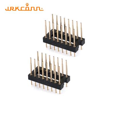 China DIP IC Sockets 7.62mm Row Space Round 2x8 Pin Header 2.54mm Gold Plated for sale