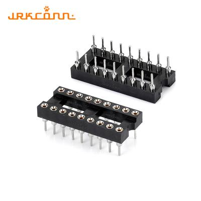 China DIP IC Socket Connectors Adaptor Black Solder Header Pins Round Pins Female Pcb Header for sale