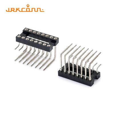 China Pitch 2.54mm Ic Sockets Type 2X8Pin IC Sockets Machined Right Angle Female Header for sale