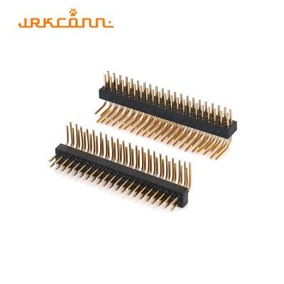 China 40 Pin Double Row Right Angle Header Connector Round 1.27 Mm Pitch Right Angle Pin Header for sale