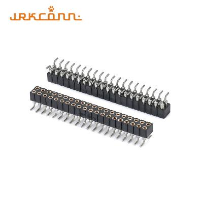 China Machined Female Header 2.00mm Pitch 2x20 Smt Type Double Row Pin Header 180 Degree for sale