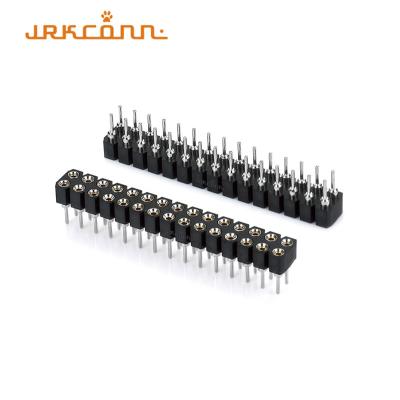 China Double Row 2X15P Machine Female Header Round Holes ST Type Length 7.43mm for sale