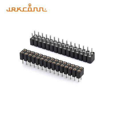 China 180 Degree Machined Female Header Connector Black PPS  PCB Board Female Header Socket for sale