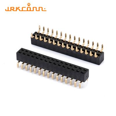 China Dual Row Pin Header Low Profile Bottom Entry PBT Plastic Pcb Mount Header for sale