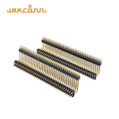 China Custom 90 Degree Pin Header Connectors Gold-Plated Dual Row Header Connector for sale