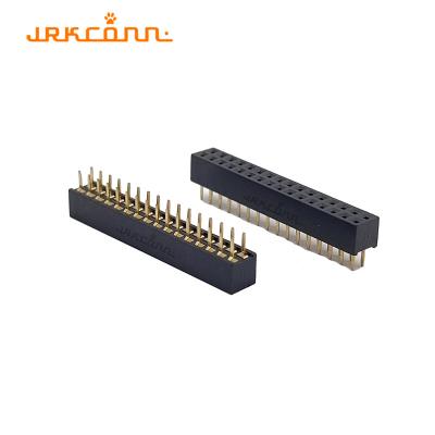 China Dual Row St Female Header 2.54 Mm Phosphor Bronze Terminals 3A Connector Pin Header for sale