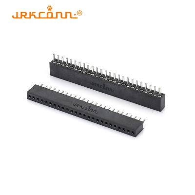 China 180 graden bewerkte 1,27 mm vrouwelijke kop Single Row Header PIN Socket Connector Te koop