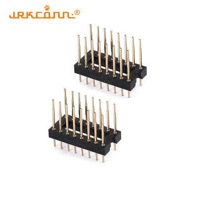 China DIP IC Sockets 7.62mm Row Space Round 2x8 Pin Header 2.54mm Revestido de oro en venta