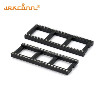 China 15.24mm Reihe Raum IC Steckdose Steckverbinder rundes Loch Doppel In Line vertikaler Steckverbinder H3.0 zu verkaufen