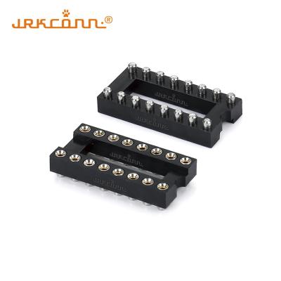 China Machined IC Socket Connector 16Pin 2.54mm Pitch Open Frame Straight Male Female Header for sale