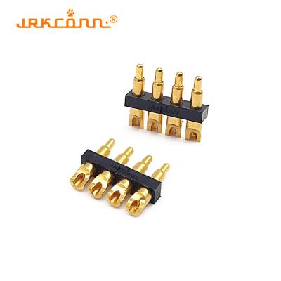 China 4 Pin Solder Cup Spring Loaded Pogo Pin Connectors Single Row for sale