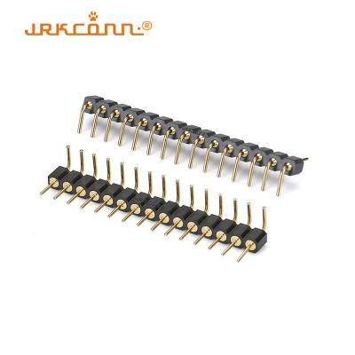 China 15Pin Single Row 2.54mm Machined Pin Header Connector 90 Degree Connector for sale