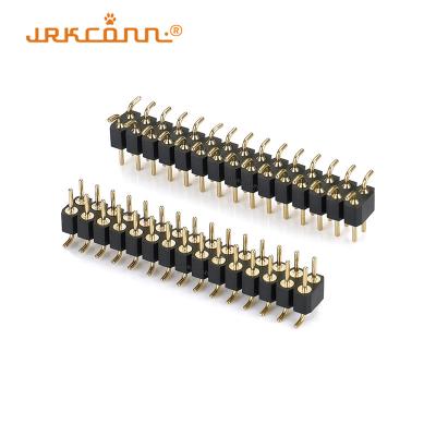 China SMD Pin 2.54 Mm Round Pin Header Connector Perpendicular Mount Right Angle Pin Header Female for sale