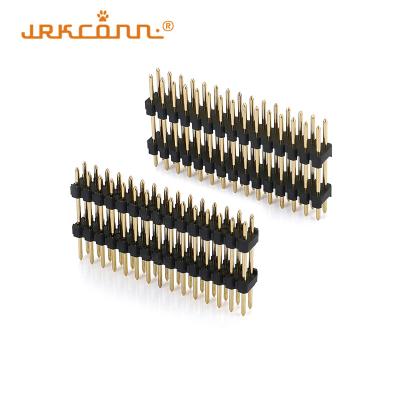 China Dual Row 2.54 Pin Connector Pin Header Rechte DIP Type 4 - 80 Contacten Rechthoek Header Te koop