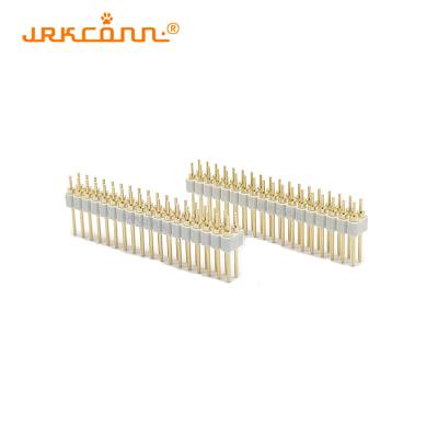 China 180 graus Machined 2.54mm Pitch Connector Dual Row Pin Header Right Angle Branco PPS à venda