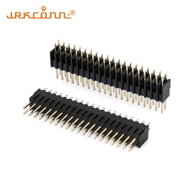 Chine 40 connecteurs à tête de broche à double rangée à tête de broche 2 mm connecteurs en PCB de type plongée droite à vendre