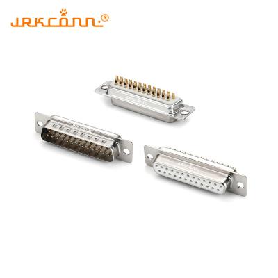 China Conector DB 25P de alta corriente tipo soldador de pines mecanizado con material de contacto de latón en venta