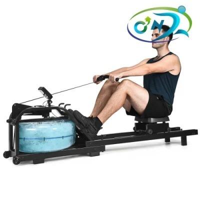 China Universal double rail iron rowing machine with water tank fitness equipment double track water rowing machine for sale