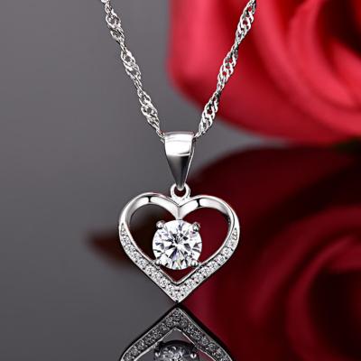 China Fashion Necklace, 925 Sterling Silver Simple Heart Shaped Pendants Fashion Pendant Manufacturer Wholesale for sale