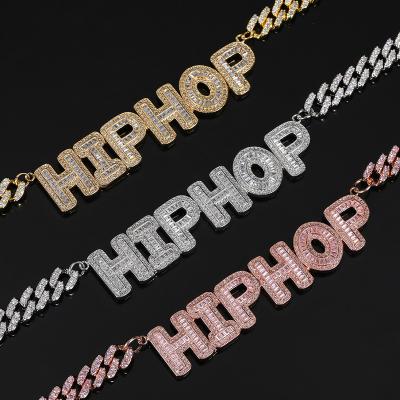 China Hip-hop factory wholesale hip-hop custom known as zircon, frozen zircon letters, men's jewelry necklace pendant for sale