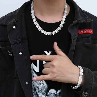 China Hip Hop 12mm Wide AAA + Zircon Paved Jewelry Ice Out A Row Cuban Chain CZ HIP Hop Factory Wholesale for sale