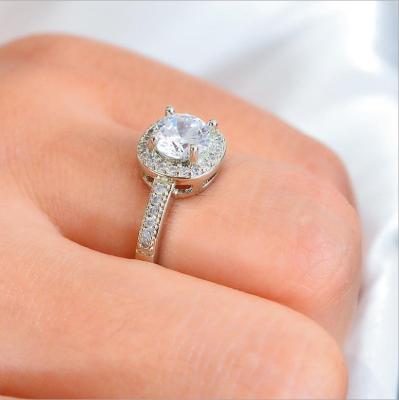 China Snow Wedding Ring Zircon Brass Ring Classic Lovers Ring Factory Female Wholesale for sale