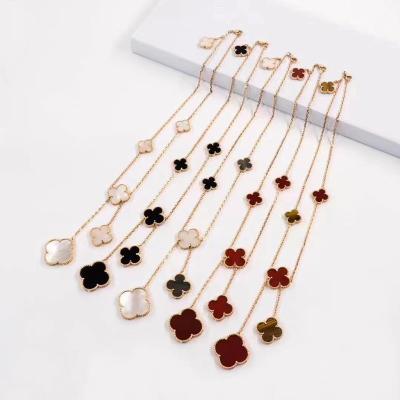 China Original Exquisite Sterling Silver Button Women's Clover Necklace S925 Clover Necklace High Quality Jewelry Manufacturer for sale