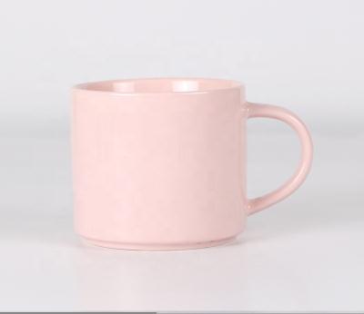 China Sustainable Custom Colored Handle Shape Blank Mug Printed Sublimation Coated Ceramic Mug for sale