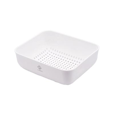 China Eco-Friendly Kitchenware Sustainable Kitchenware Basket Kitchen Drain Basket Plastic Square Shape Basket for sale