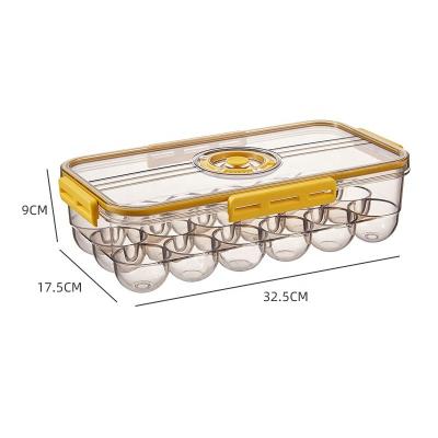 China Convenient Plastic Freshness Preservation Refrigerator Kitchen Food Egg Holder Storage Box With Lids for sale