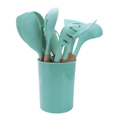 China Sustainable Wholesale 11 Pcs Silicone Kitchen Utensils Set Cooking Gadgets Items Utencilios De Cocina for sale