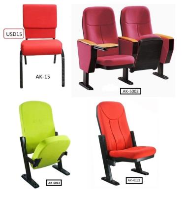 China AK-15 Church Auditorium Chairs Fabric Material Iron  Steel Foam Cushion blue red for sale