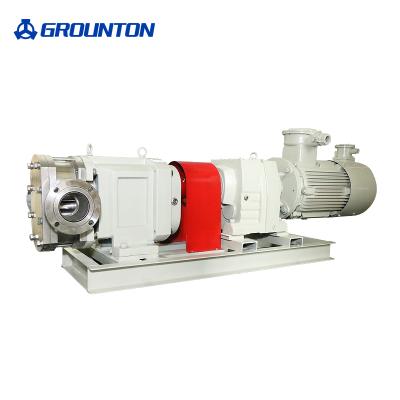 China SS316 Grounton LX-3A-700 Transfer Cheese Stainless Steel Rotary Lobe Pump 159GPM 4bar 6in 30HP 86RPM for sale