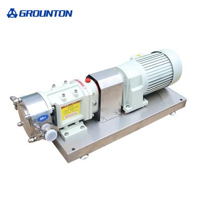 China GROUNTON Stainless Steel Food Grade Lobe Pump Transfer Jam Fruit Viscous Liquid Sanitary Pulp for sale