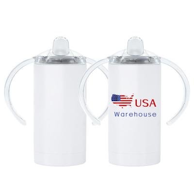 China Us Warehouse FBA Stocked 12oz Vacuum Insulated Straight Tumblers Double Walled White Kids Sippy Cup for sale