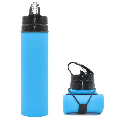 China Portable Leakproof Silicone Outdoor Travel Bottles Food Grade Foldable Collapsible Water Bottle for sale