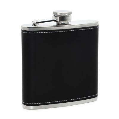 China 6oz Portable Sublimation Stainless Steel Laserable Whiskey Alcohol Matte Black Hip Flasks for sale